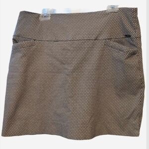 Mini Skirt Skort A-Line Preppy Geometric Print Black and White Tummy Control